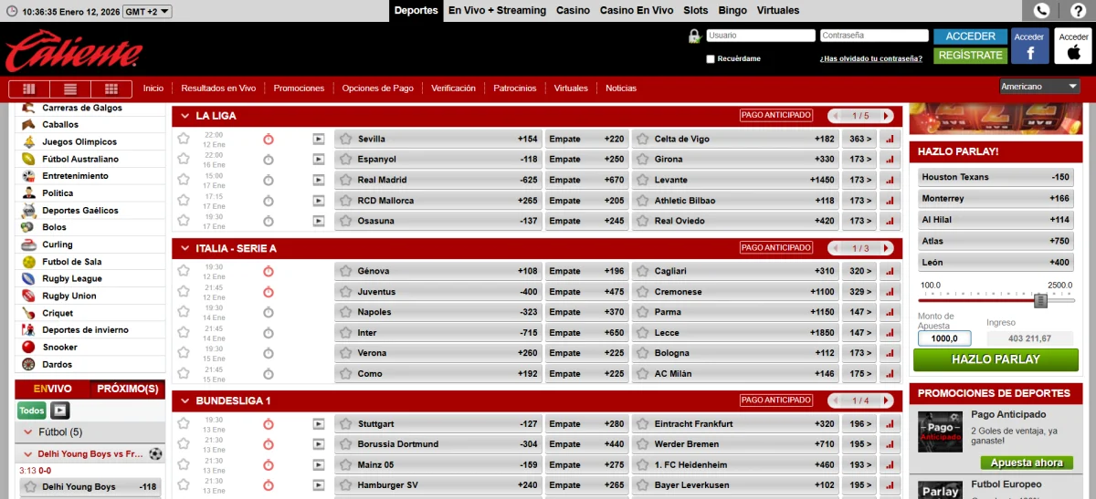 Casino Caliente deportes – apuestas en linea Mexico